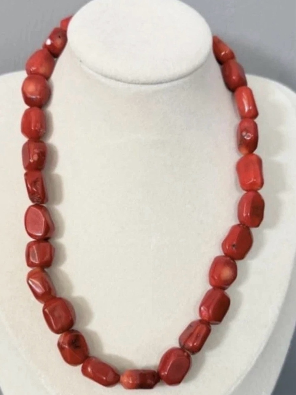 Sterling silver Studio Barse Red Irregular Natural Stone Bead Necklace
